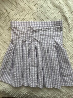 Alter’d State Lavender Gingham Pleated Mini Skirt - Women's